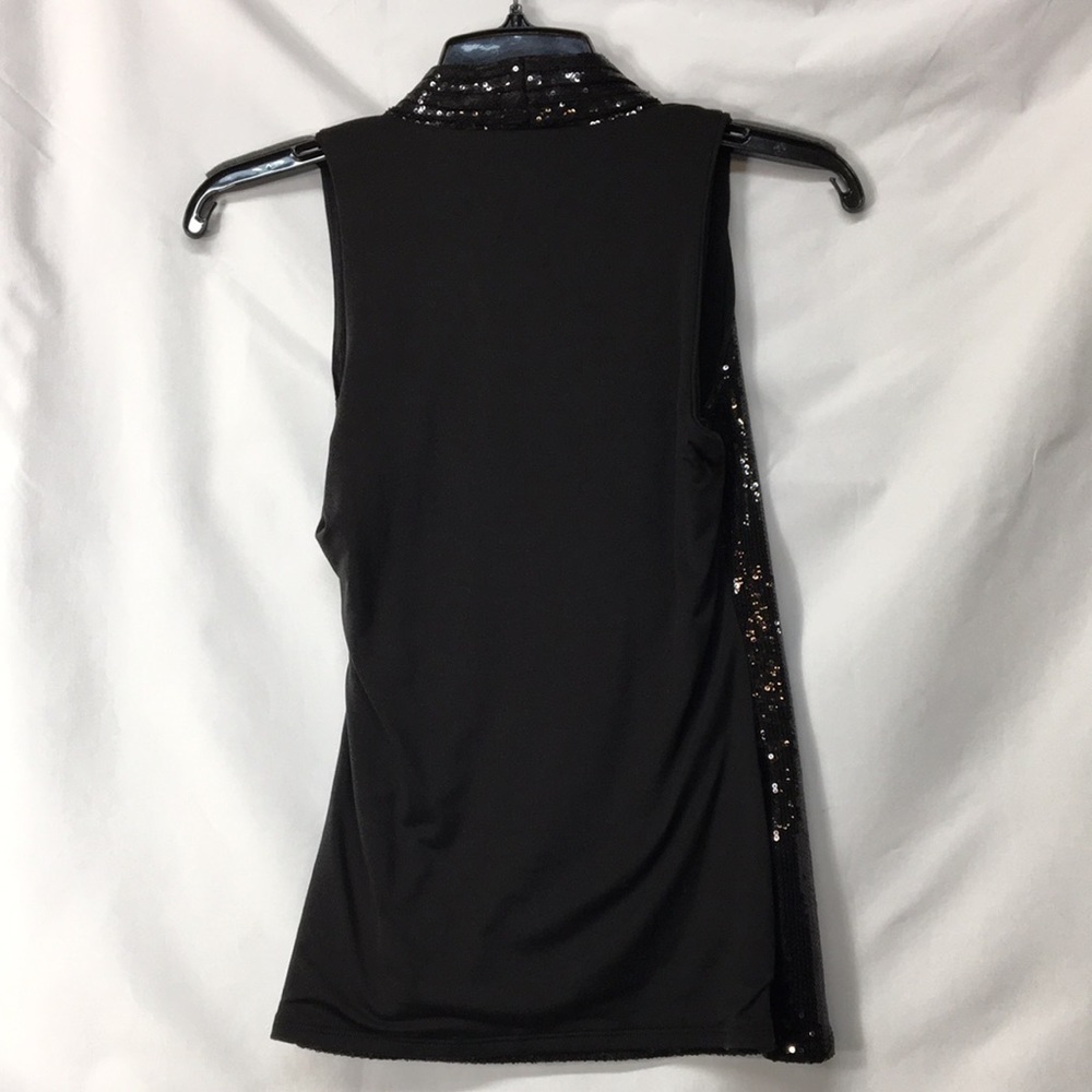White House Black Market Women’s Black Sleeveless Sequins Top Size XXS Like-NEW - Picture 6 of 6